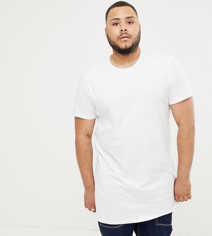 Asos Design Plus Super Longline T-shirt In White - White