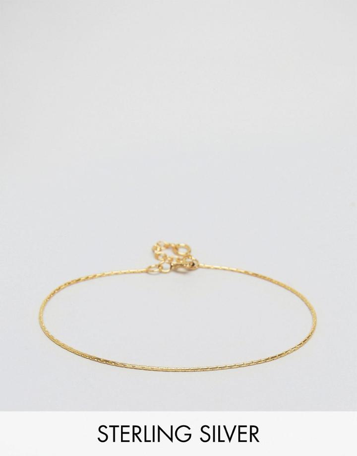 Asos Gold Plated Sterling Silver Fine Chain Bracelet - Silver