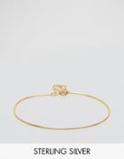 Asos Gold Plated Sterling Silver Fine Chain Bracelet - Silver