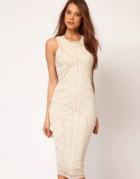 Asos Midi Dress With Beading And Applique - Black