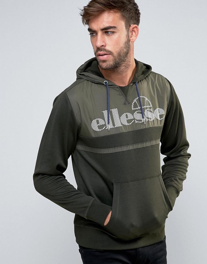 Ellesse Hoodie With Large Logo Panel - Green