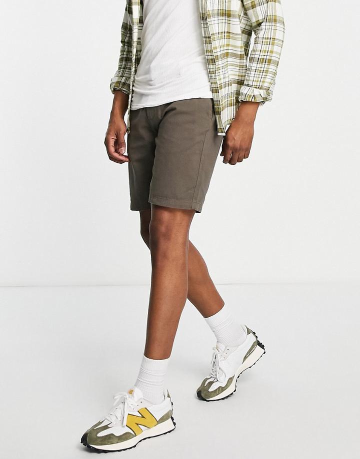 New Look Straight Fit Chino Shorts In Brown