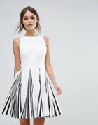 Forever Unique Mono Skater Dress - White