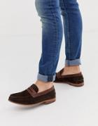 Silver Street Suede Saddle Loafer In Brown - Brown