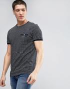 Ted Baker Print T-shirt With Pocket - Navy