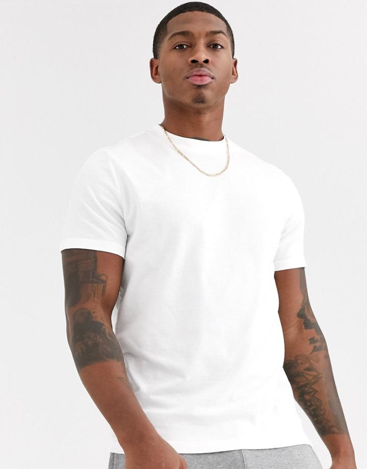 Asos Design Organic T-shirt With Crew Neck In White