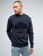 Ellesse Italia Sweatshirt With Towelling Logo - Navy