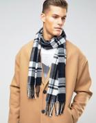 New Look Check Scarf In Black - Black