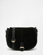 Oasis Premium Real Leather Saddle Bag - Black