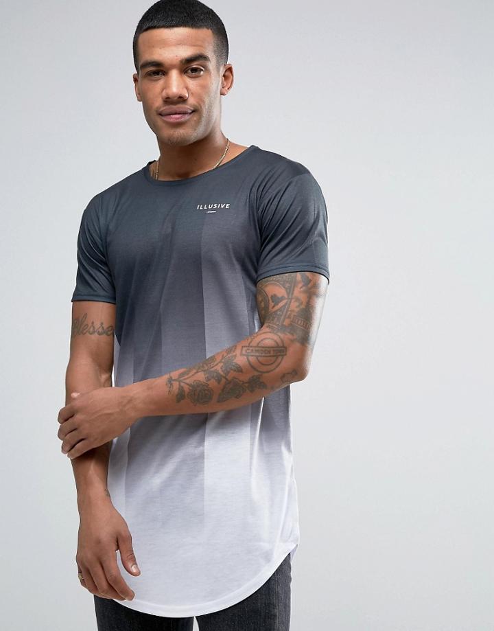 Illusive London Gradient T-shirt In Black - Black