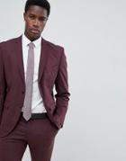 Selected Homme Slim Fit Suit Jacket In Damson-red