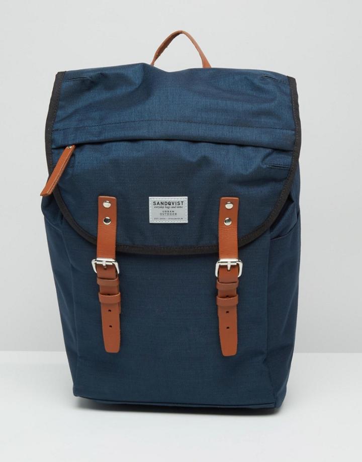Sandqvist Hans Cordura Backpack In Blue - Blue