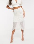 Significant Other Malia Broderie Midi Skirt-white