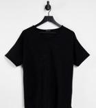 I Saw It First Plus V Neck Ribbed T-shirt In Black