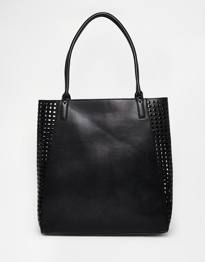 Asos Lasercut Shopper Bag - Black