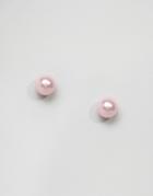 Pieces Medio Faux Pearl Stud Earrings - Pink