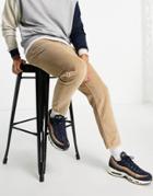 Asos Design Corduroy Classic Rigid Jeans In Stone-brown