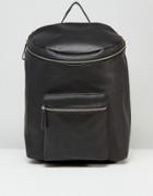 Sandqvist Tobias Leather Backpack In Black - Black