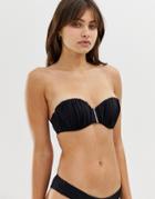 Dorina Fiji Bandeau Bikini Top In Black - Black