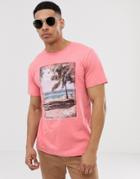 Esprit T-shirt With Beach Print - Pink