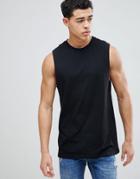 New Look Sleeveless T-shirt In Black - Black