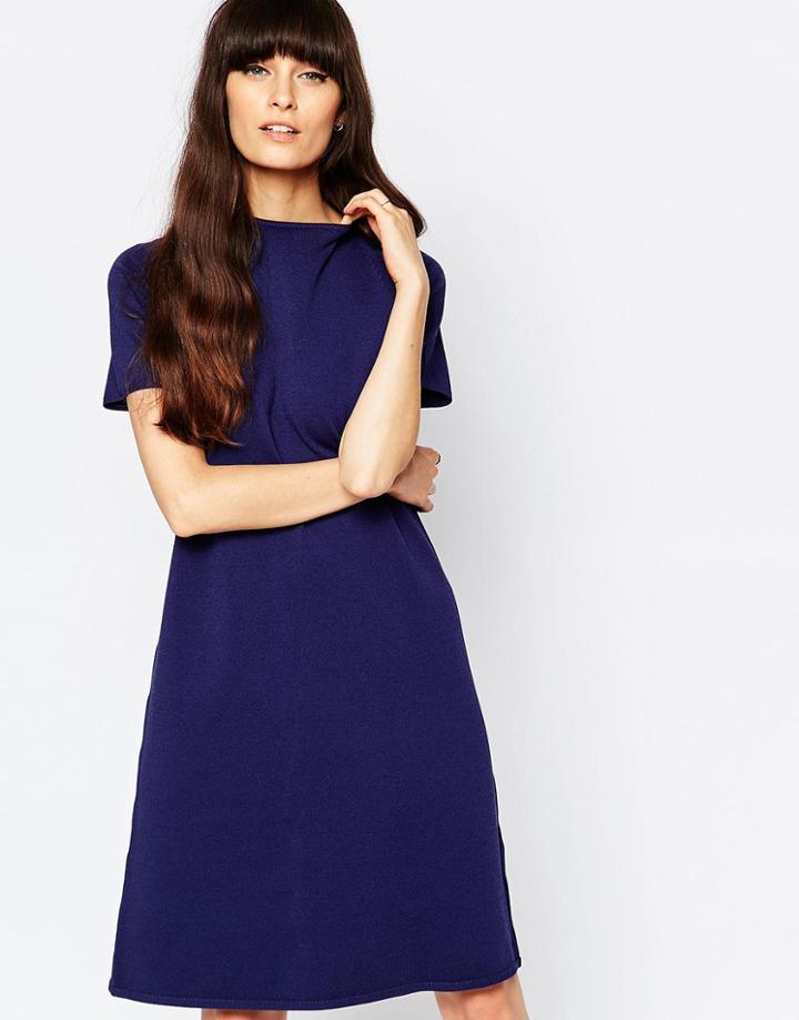 Selected Hunda A-line Dress In Knit - Patriot Blue