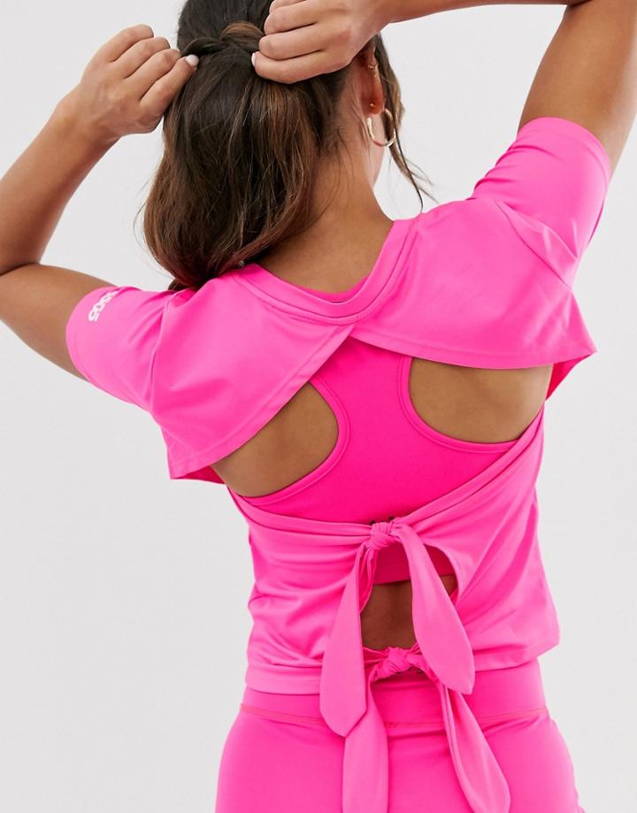 Asos 4505 Bow Back Top-pink