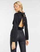 In The Style X Shaughna High Neck Open Back Top In Black