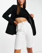 Parisian Belted Tailored Shorts In White - Part Of A Set