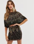 Asos Design Cape Embellished Top Two-piece-multi
