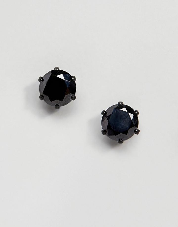 Mister Circle Stud Earring In Onyx - Black
