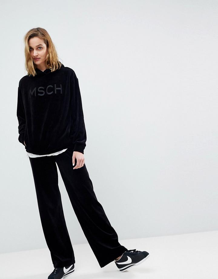 Moss Copenhagen Luxe Joggers In Velour Co-ord - Black