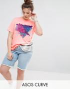 Asos Curve T-shirt With Ultimate 80s Motif - Pink