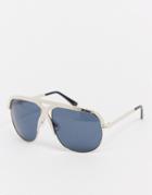 Jeepers Peepers Hexagonal Sunglasses In Silver