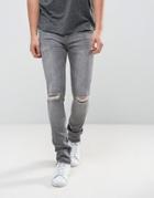 Loyalty And Faith Manchester Skinny Jean With Unrolled Hem In Gray - Gray