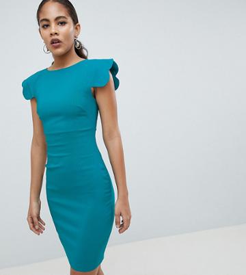 Vesper Tall Shoulder Pencil Dress - Green