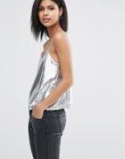 Asos Sequin Cami - Silver