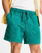 Asos Design Oversized Jersey Shorts In Washed Green