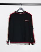 Kickers Relaxed Sweatshirt With Embroidered Logo And Retro Stripe-black