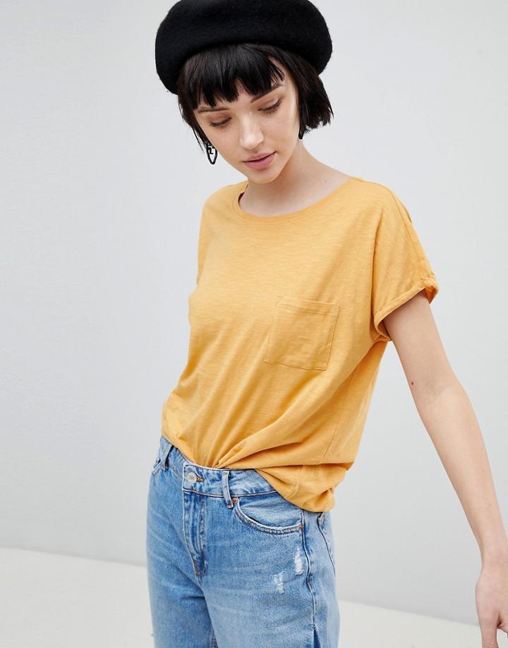 New Look Organic Pocket Tee - Yellow