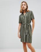Selected Kai Stripe Shift Dress - Green