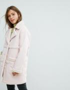 Miss Selfridge Exclusive Reversible Faux Shearling Coat - Pink