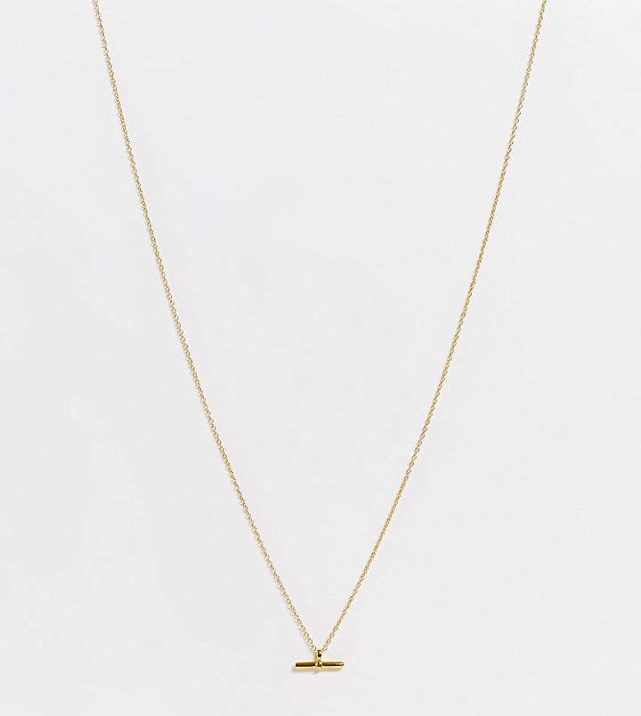 Bloom & Bay T-bar Gold Plated Necklace In Gold