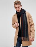 Esprit Scarf In Dark Blue Mixed Stripe - Blue