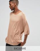 Reclaimed Vintage Oversized Drapey T-shirt - Brown