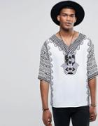 Jaded London Global Print Caftan - White