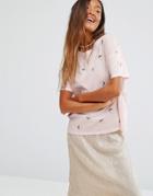Pull & Bear Cat Print T-shirt - Pink