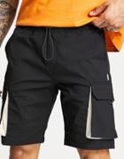 Jack & Jones Intelligence Technical Cargo Shorts In Black