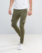 Only & Sons Skinny Fit Cargo Pant In Sweat - Green