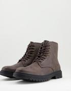 New Look Smart Lace Up Boots In Brown